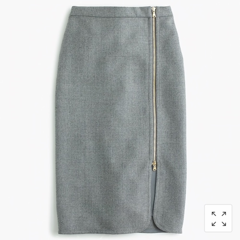 J. Crew Wool Zip Pencil Skirt